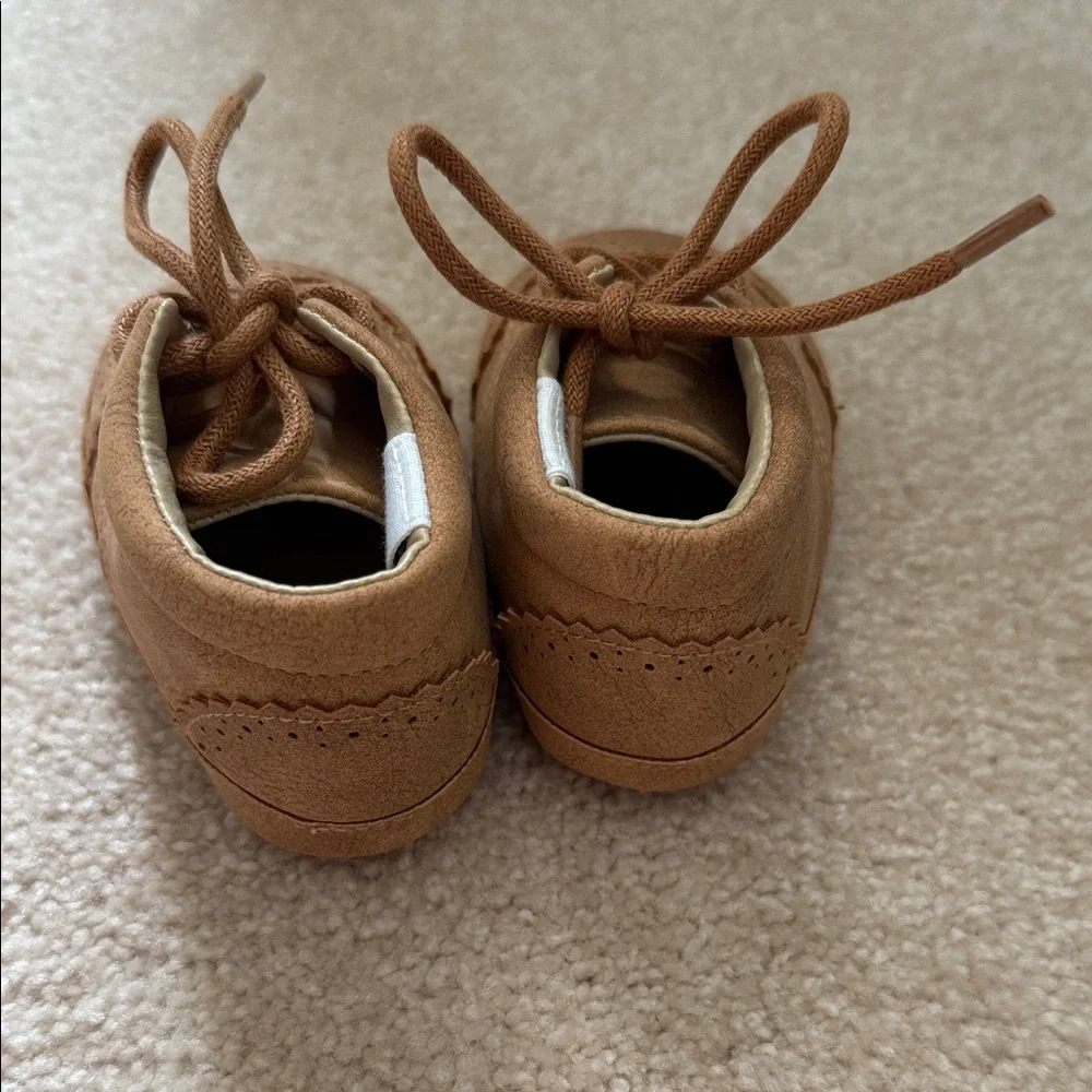 2/$10 Classic Brown Suede Kids Lace-Up Brogue Shoes